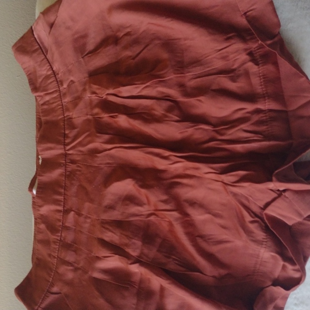 Rust Pleated Shorts